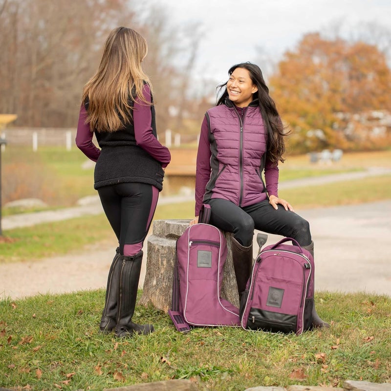 Equinavia Darby Equestrian Durable Padded Tall Boot Bag with Shoulder Strap - Plum Wine - One Size - Image 4